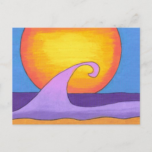 Paarse Passion Ocean Briefkaart (Voorkant)