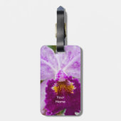 Paarse Passion Orchid Bagagelabel (Achterkant verticaal)