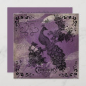 Paarse Passion Peacock Weddenschap Kaart (Voorkant / Achterkant)