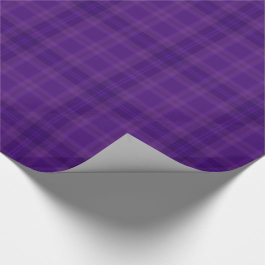 Paarse Passion Plaid Gingham Pattern Cadeaupapier (Hoek)