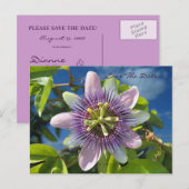 Paarse Passion Save the Date Briefkaart (Voorkant / Achterkant)