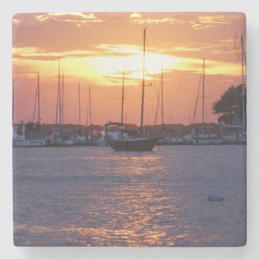 Paarse Passion Sunset Stenen Onderzetter (Voorkant)