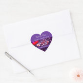 Paarse Passion Vegas Casino Stijl Bruiloft Hart Sticker (Envelop)