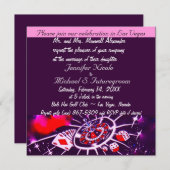 Paarse Passion Vegas Theme Weddenschap Kaart (Voorkant / Achterkant)