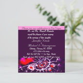 Paarse Passion Vegas Theme Weddenschap Kaart (Staand voorkant)