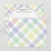 Paarse pasta Baby shower mammie om advies te geven (Voorkant / Achterkant)