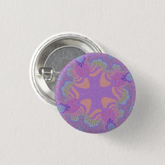 Paarse pasta-kruis ronde button 3,2 cm (Voorkant /achterkant)