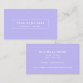 Paarse pasta's Witte minimale Visitekaartje (Voorkant / Achterkant)