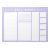 Paarse Pastel Bloem Dagelijkse Planner Notitieblok (Voorkant)