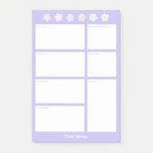 Paarse Pastel Bloem Dagelijkse Planner Plaknotitie Post-it® Notes (Voorkant)