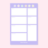 Paarse Pastel Bloem Dagelijkse Planner Plaknotitie Post-it® Notes