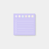 Paarse Pastel Bloem To Do Lijst Post-Its Post-it® Notes (Voorkant)