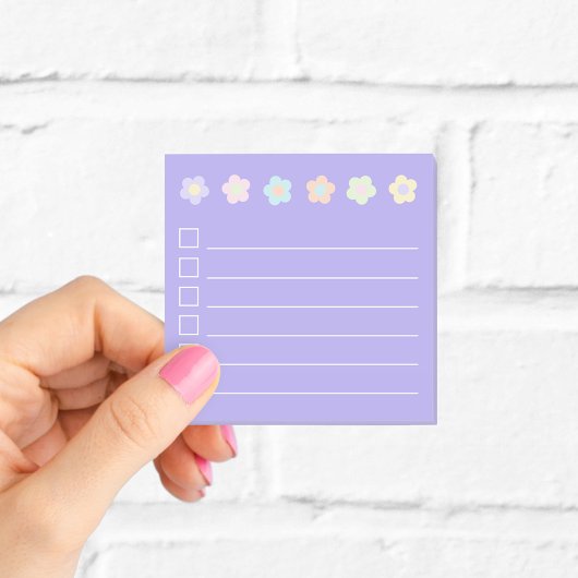 Paarse Pastel Bloem To Do Lijst Post-Its Post-it® Notes