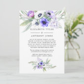 Paarse Pastel Bloemen Beperkte Gastlijst Aankondiging (Staand voorkant)