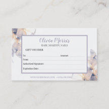 Paarse pastel bloemen Cadeaubon sjabloon