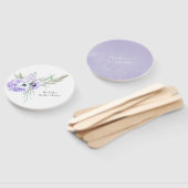 Paarse Pastel Bloemen Handwaaier (Niet-gemonteerd)