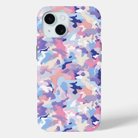 Paarse pastel camouflage Case-Mate iPhone case (Achterkant)