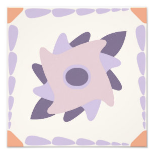 Paarse Pastel Decoratie Tegelpatroon Foto Afdruk