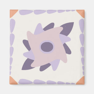Paarse Pastel Decoratie Tegelpatroon Magneet