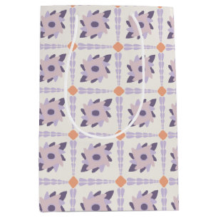 Paarse Pastel Decoratie Tegelpatroon Medium Cadeauzakje