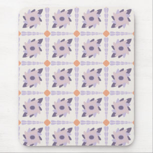 Paarse Pastel Decoratie Tegelpatroon Muismat