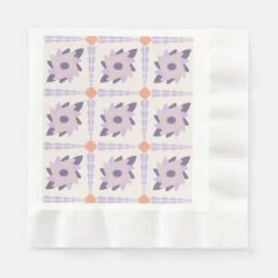 Paarse Pastel Decoratie Tegelpatroon Servet