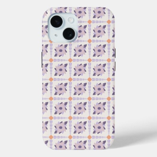 Paarse pastel Decoratieve kleurrijke tegel Case-Mate iPhone Case (Achterkant)