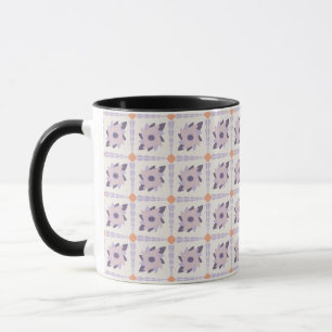 Paarse pastel decoratieve kleurrijke tegel mok