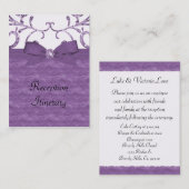 Paarse pastel en diamanten wervelingen boog lint b informatiekaartje (Voorkant / Achterkant)