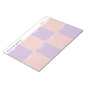 Paarse Pastel en Perzik Aangepaste Wekelijkse Plan Notitieblok (Schuin)