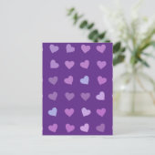 PAARSE PASTEL GECOLOREERDE HARTEN BRIEFKAART (Staand voorkant)