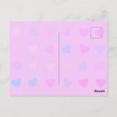 PAARSE PASTEL GECOLOREERDE HARTEN BRIEFKAART (Achterkant)