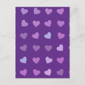 PAARSE PASTEL GECOLOREERDE HARTEN BRIEFKAART (Voorkant)
