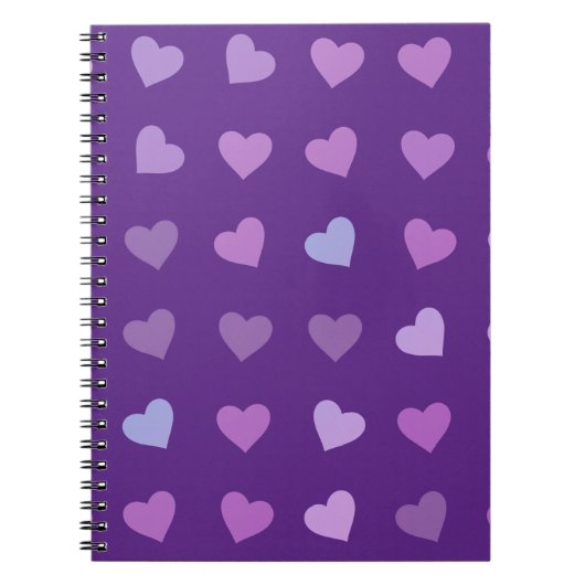 PAARSE PASTEL GECOLOREERDE HARTEN NOTITIEBOEK (Voorkant)