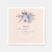 Paarse Pastel Geometrische Rozen Bruiloft Servet (Voorkant)