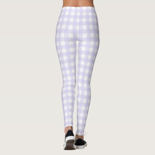 Paarse Pastel Gingham Leggings vrouwen (Achterkant)