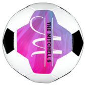 Paarse pastel holografische aangepaste monogram na voetbal (Gedraaid)