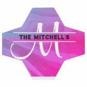 Paarse pastel holografische aangepaste monogram na voetbal (Enkel)