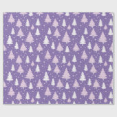 Paarse pastel kerstboom inpakpapier (Vlak)