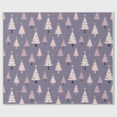 Paarse pastel kerstboom inpakpapier (Vlak)