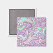 Paarse Pastel Marmer Golfpatroon Magneet (Voorkant / Achterkant)