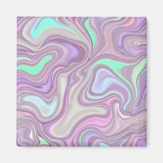 Paarse Pastel Marmer Golfpatroon Magneet (Voorkant)