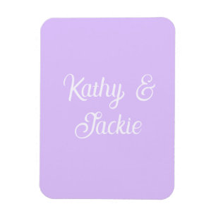 Paarse pastel retro koppel huwelijksnaam stijlvol  magneet