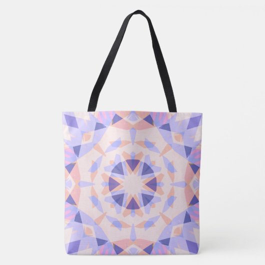 Paarse Pastel Roze Star Eclectic Beach Tote Bag (Voorkant)