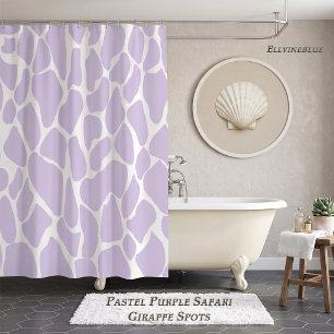 Paarse Pastel Safari Giraffe Vlekken Badkamer Deco Douchegordijn