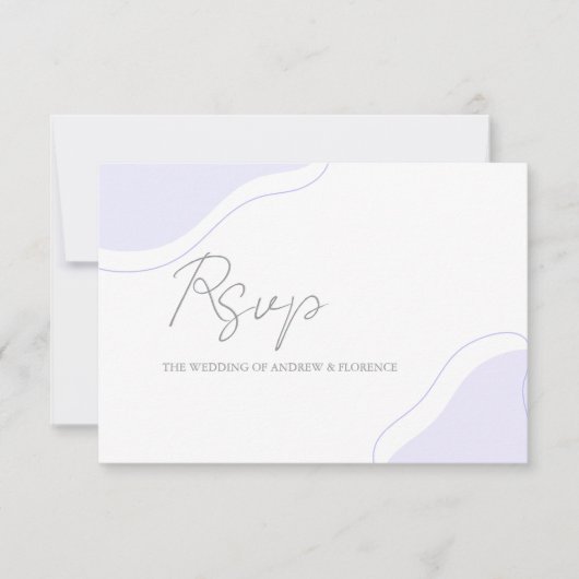 Paarse Pastel Trouw Blob Kaart Fijne Lijnen Bewerk (Voorkant)