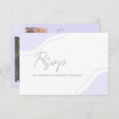 Paarse Pastel Trouw Blob Kaart Fijne Lijnen Bewerk (Voorkant / Achterkant)