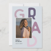 Paarse Pastel Typografie Foto 2022 Afstuderen Aankondiging (Voorkant)