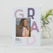 Paarse Pastel Typografie Foto 2022 Afstuderen Aankondiging (Staand voorkant)