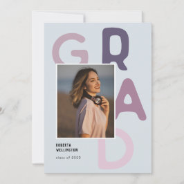 Paarse Pastel Typografie Foto 2022 Afstuderen Aankondiging